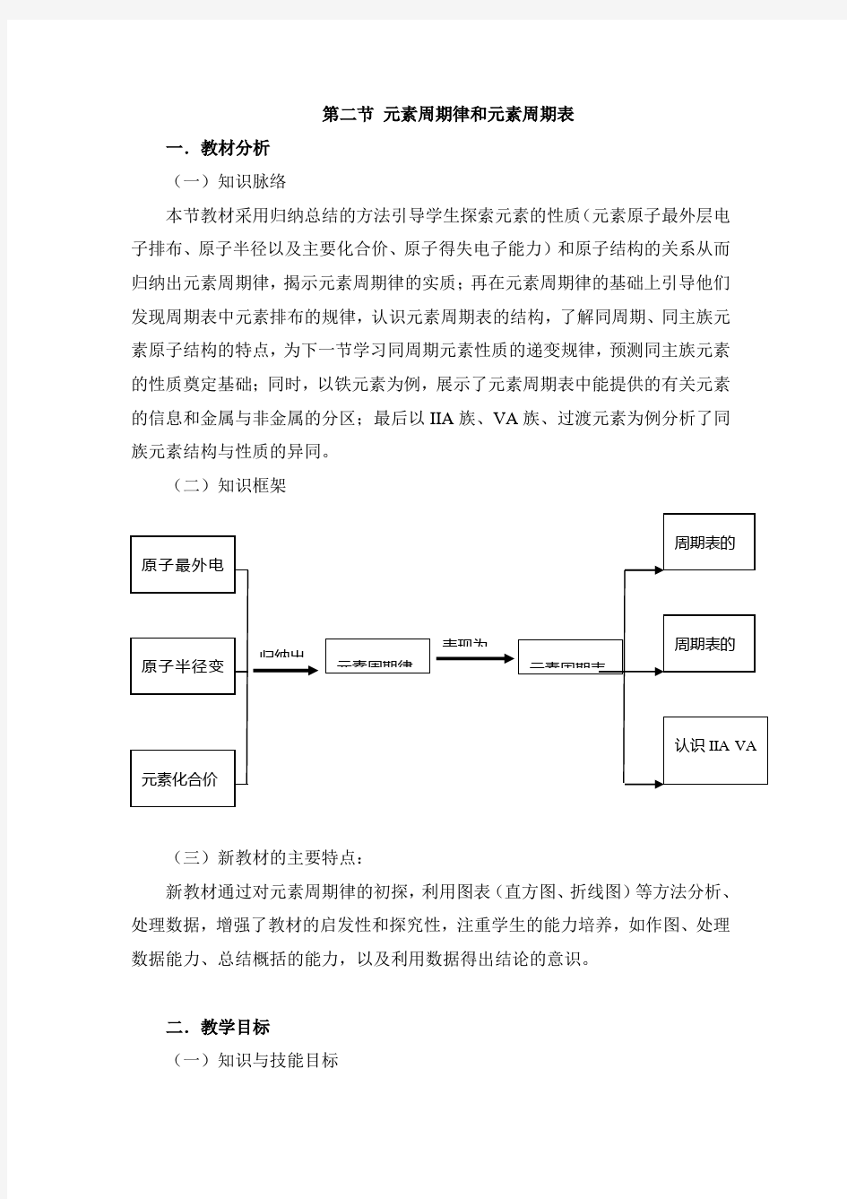 鲁科版高中化学必修二《元素周期律和元素周期表》教案-新版