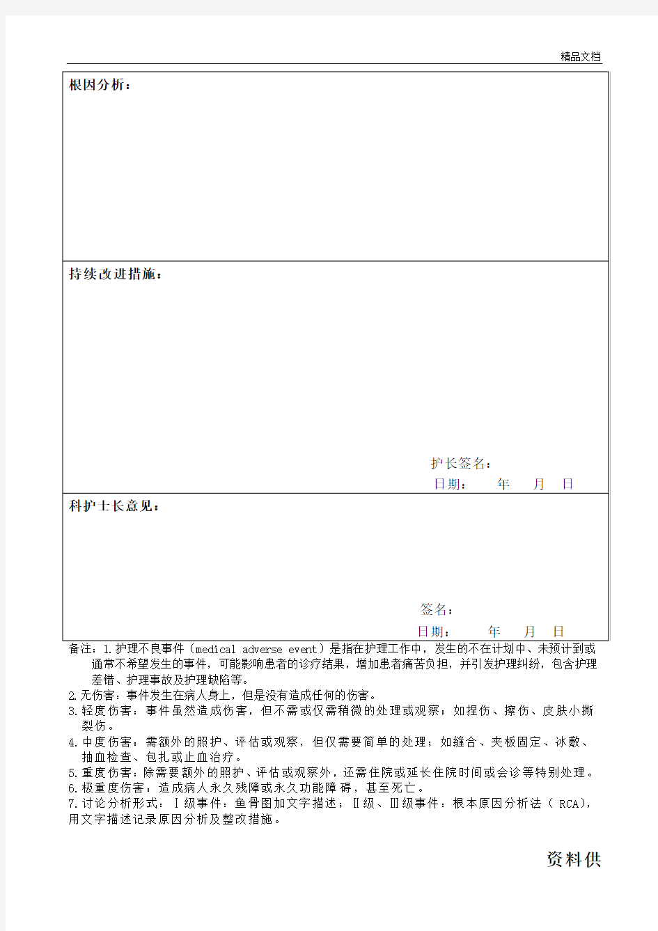 护理不良事件报告表.doc