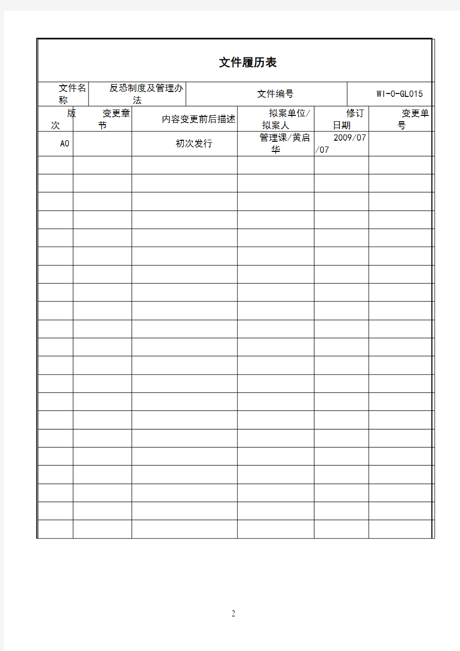 反恐制度及管理办法