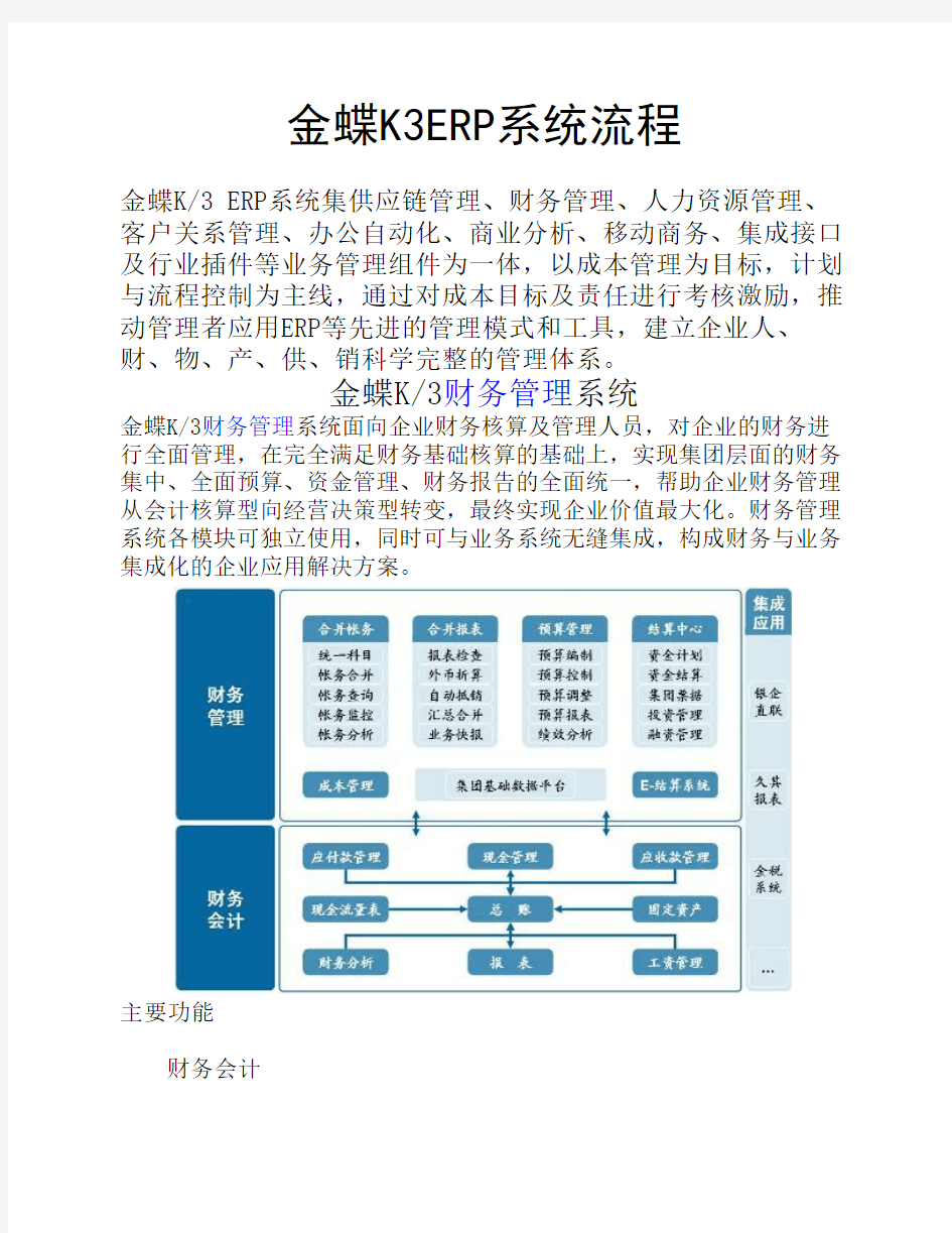 金蝶K3 ERP系统流程