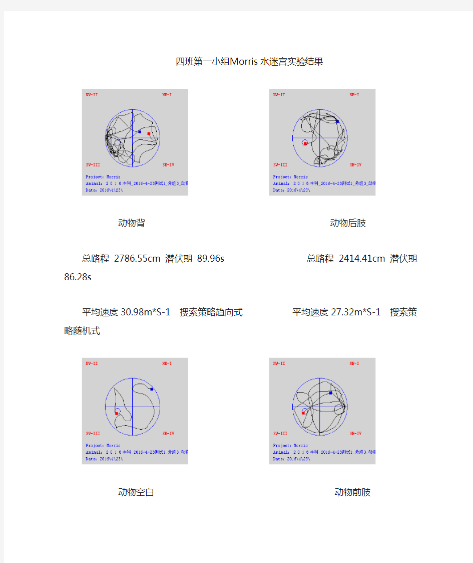 Morris水迷宫实验结果