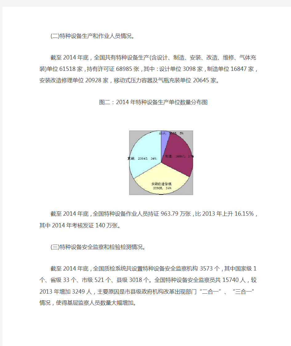 质检总局2014年全国特种设备安全状况情况的通报