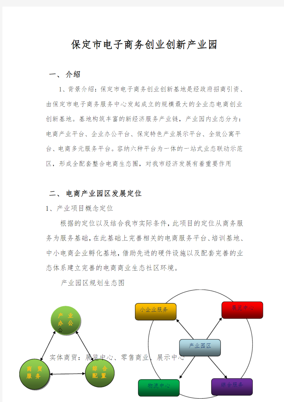 保定市电子商务创业创新基地园区设计规划