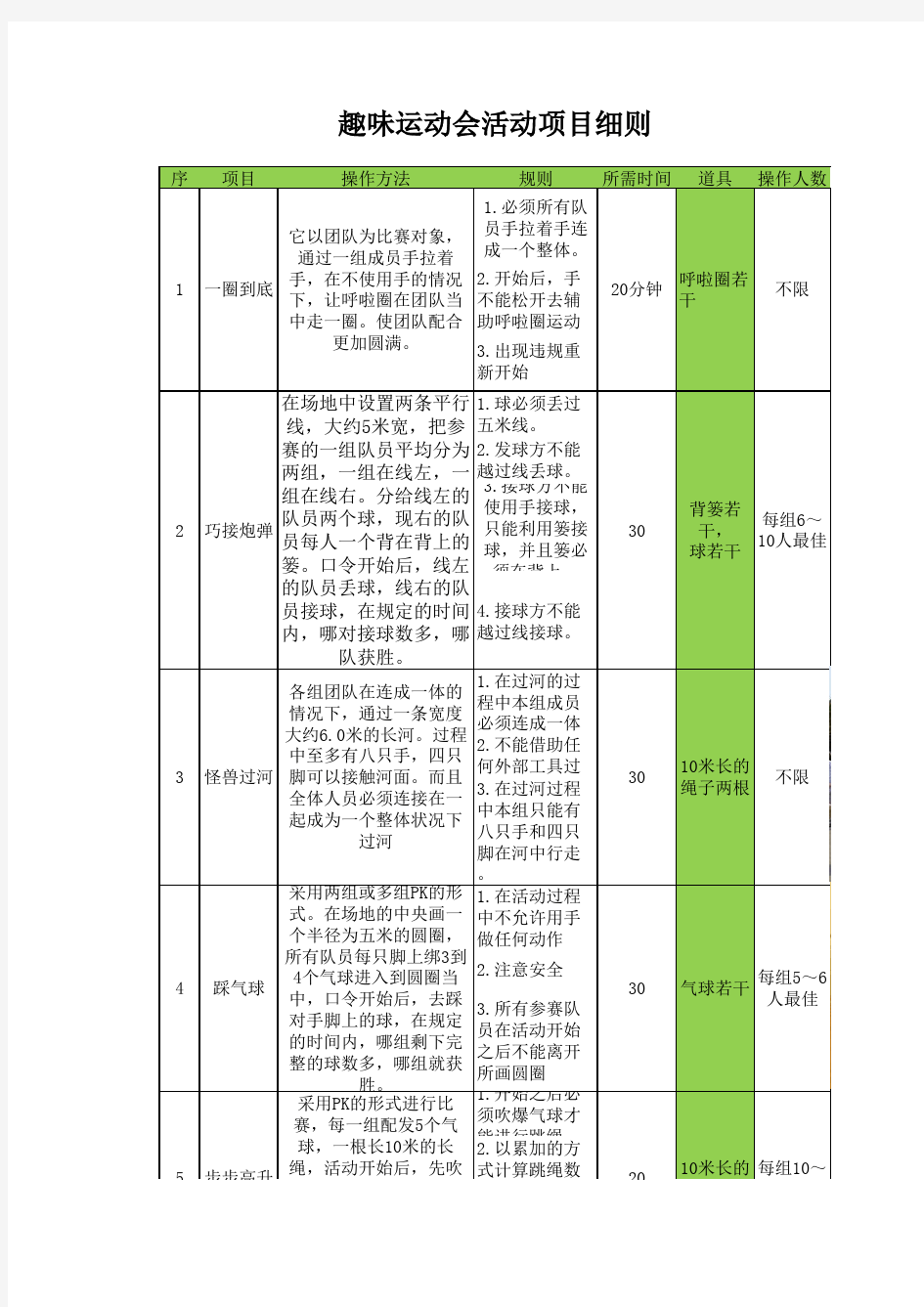 趣味运动会游戏