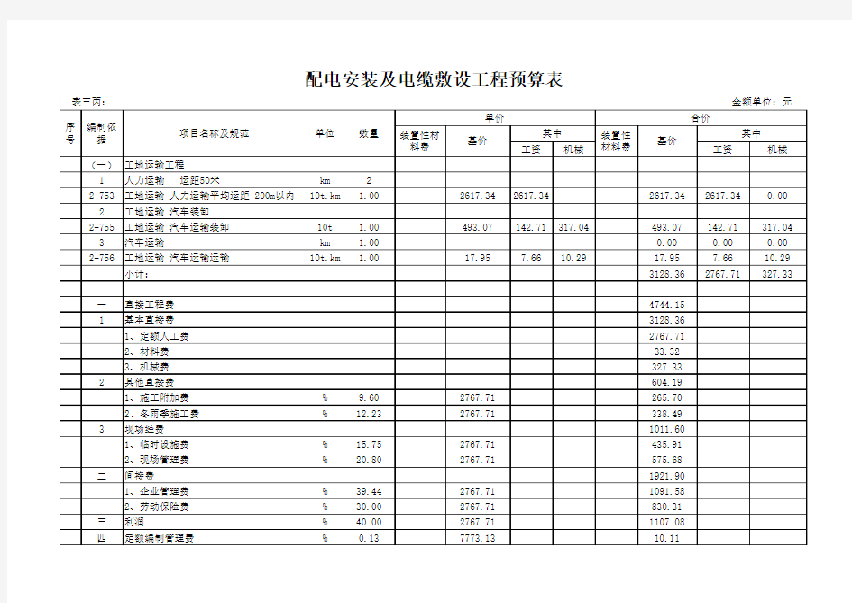 则克台砖厂630KVA箱变安装及10KV线路架设工程预算