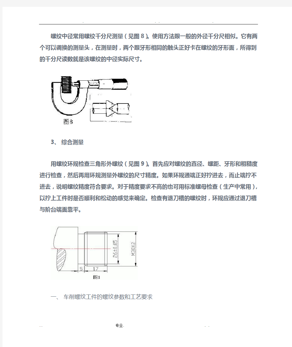 螺纹中径常用螺纹千分尺测量