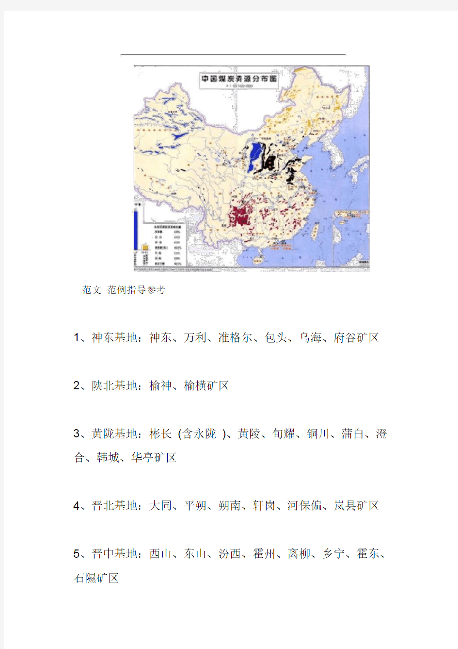 我国煤炭资源分布