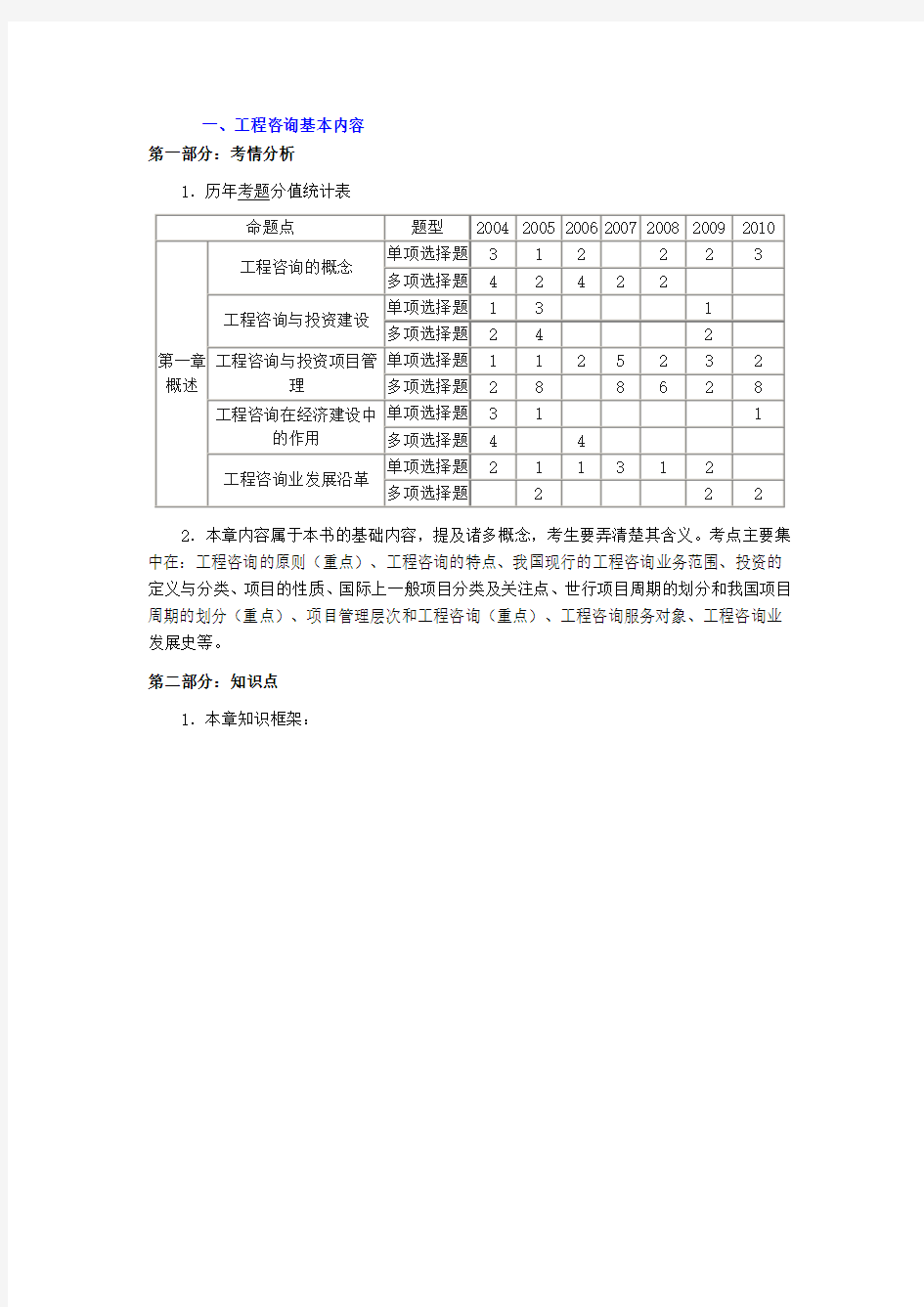 咨询工程师《工程咨询概论》考点资料