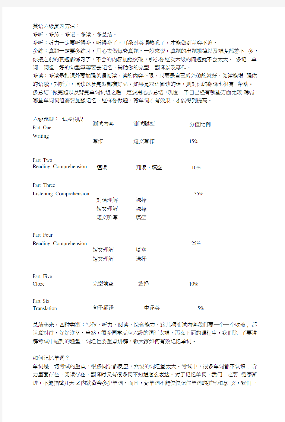 英语六级学习复习方法.doc