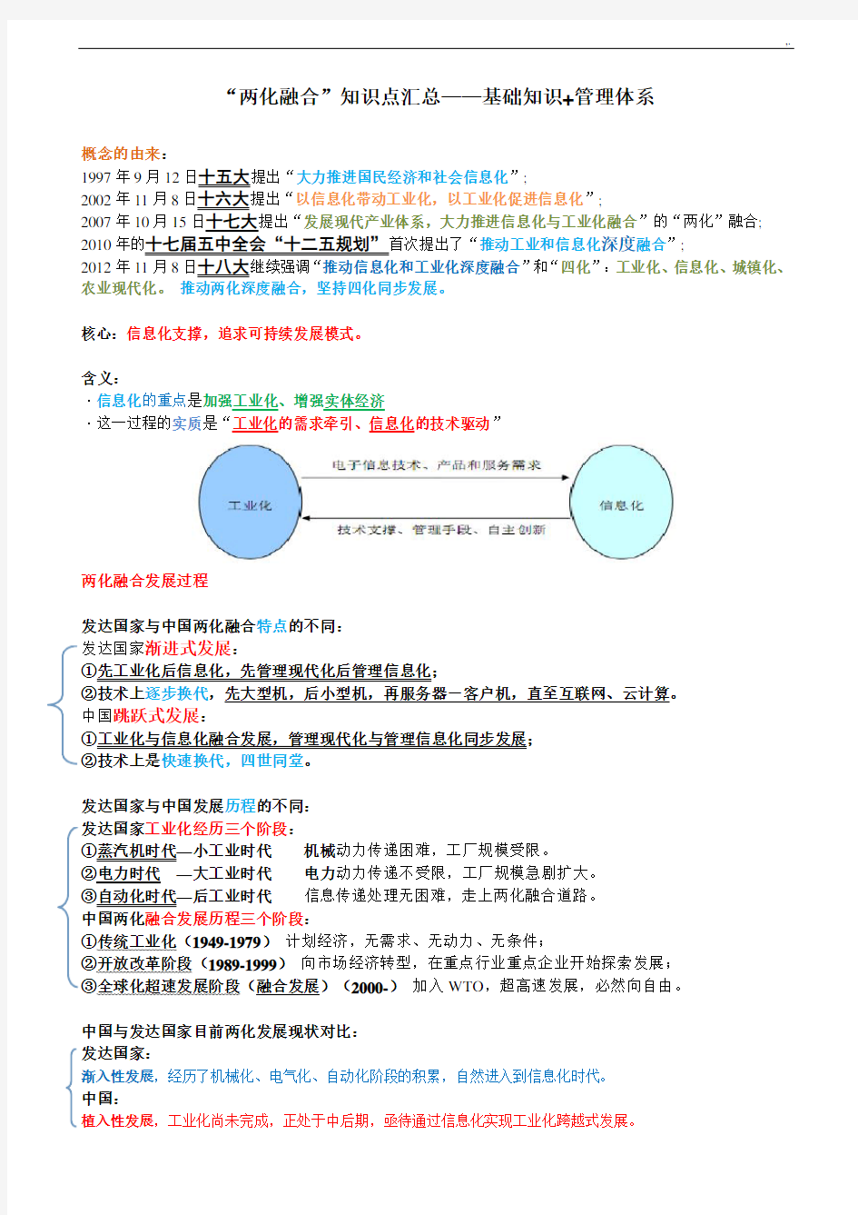 两化融合基础知识和管理方案计划体系