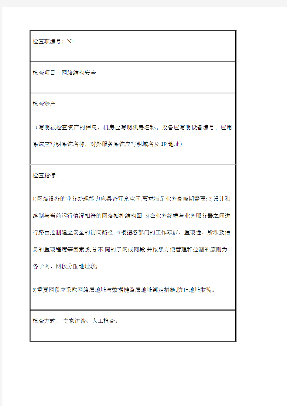 电子政务网络安全检查表