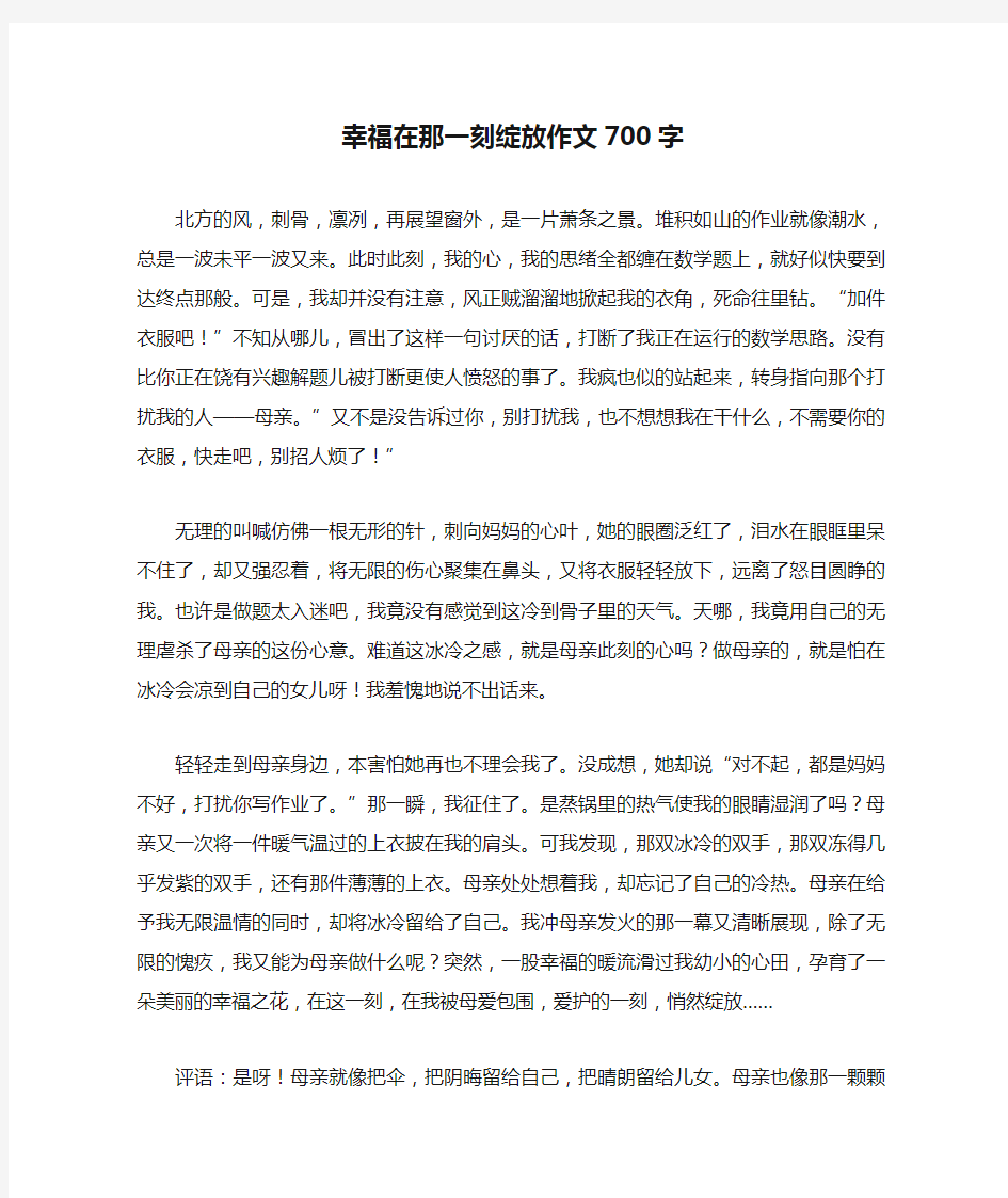 幸福在那一刻绽放作文700字_1