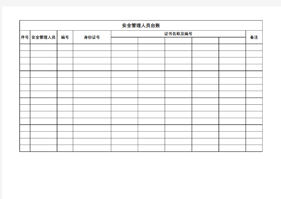 安全管理人员台账(样表)