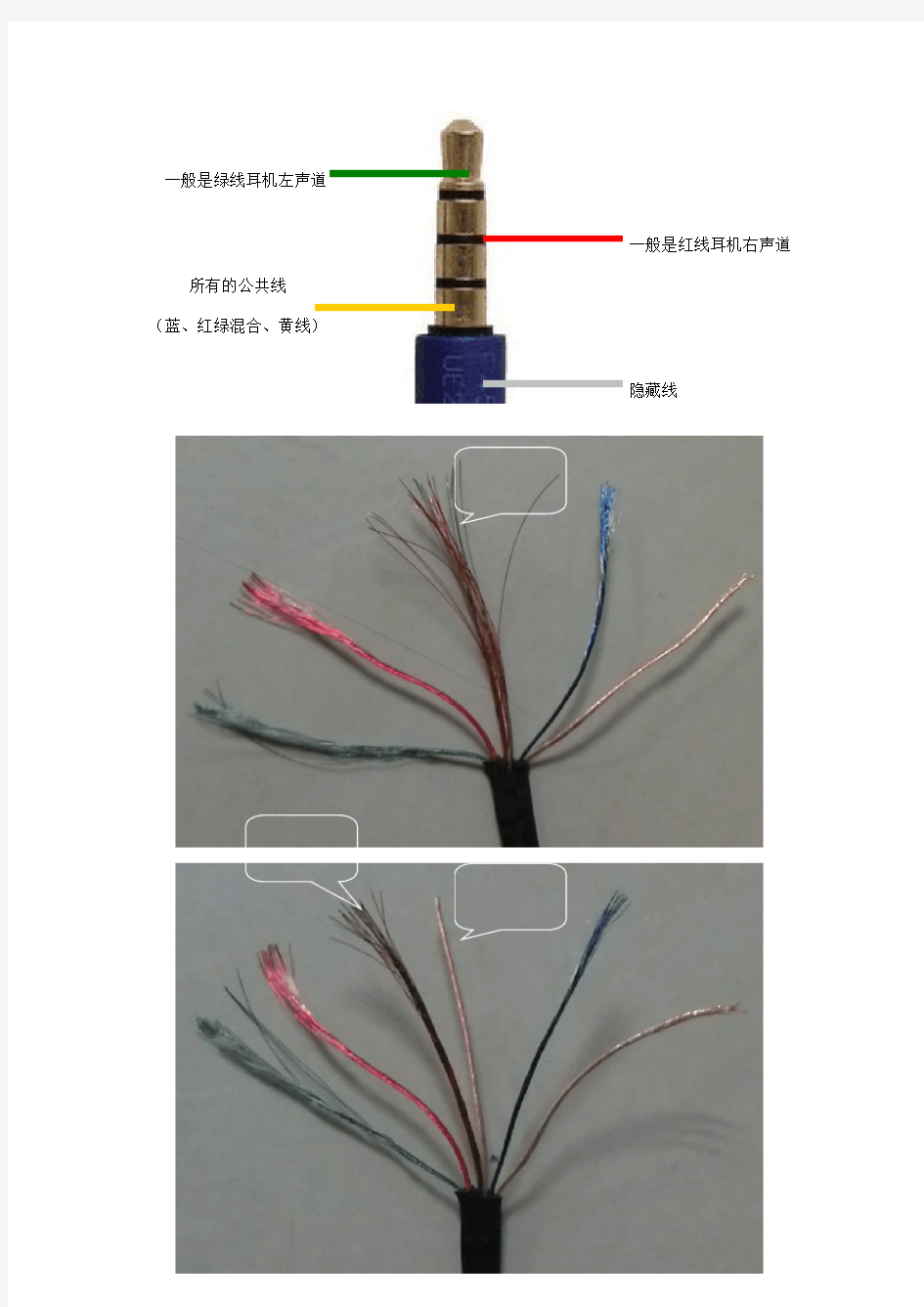 六线制耳机插头接线方法