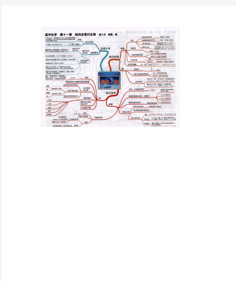 高中化学知识点   必修二  思维导图----羧酸和酯