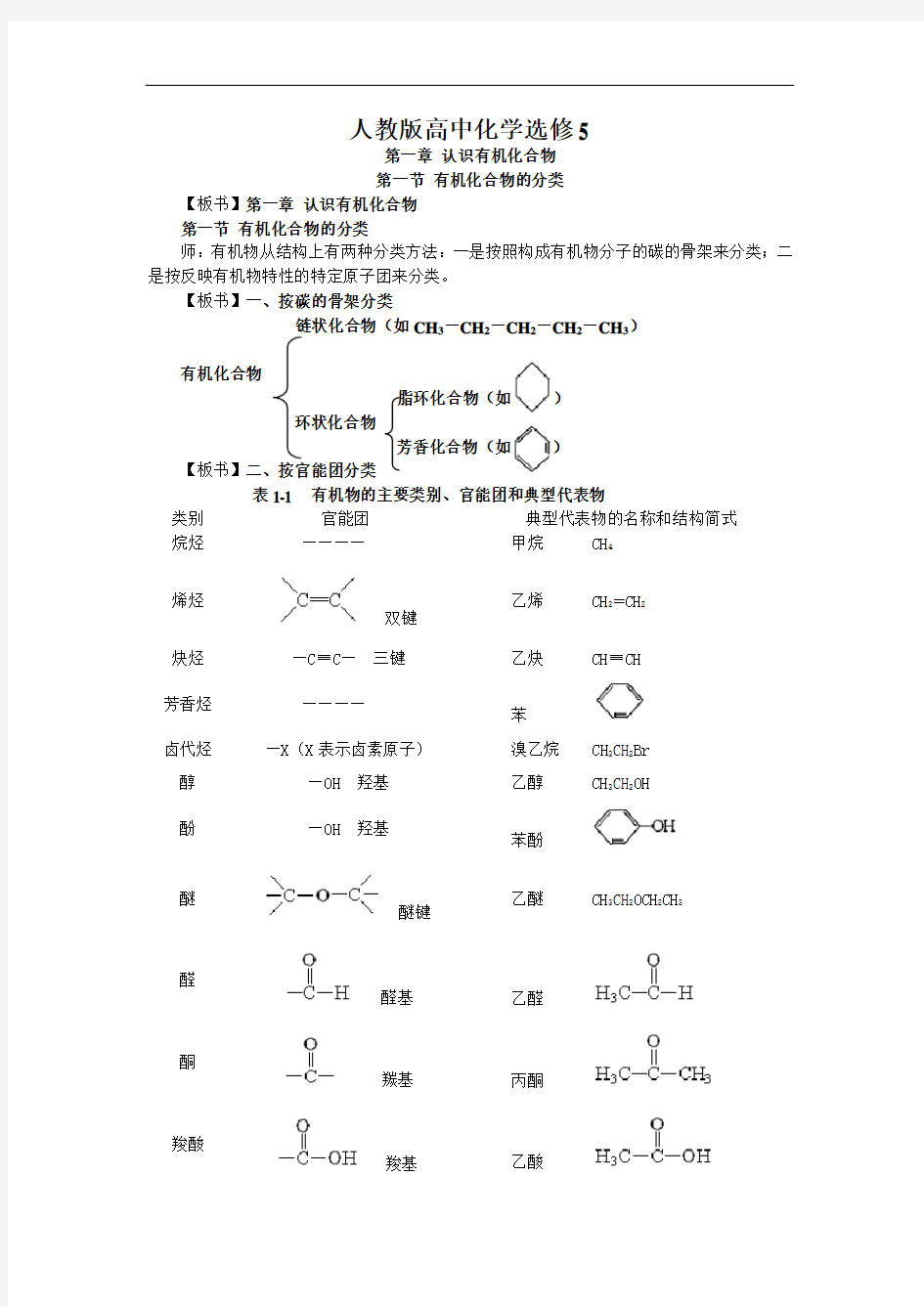 高中化学选修5讲解