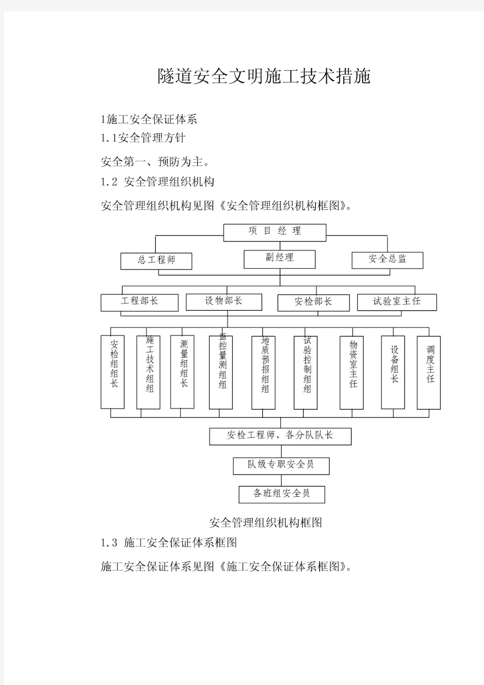 隧道安全文明施工措施