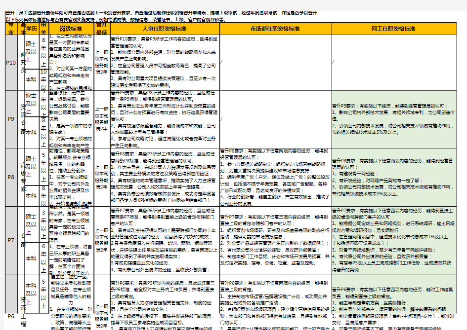 职级体系标准