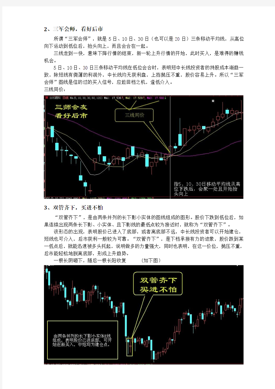 股票买入和卖出的口诀