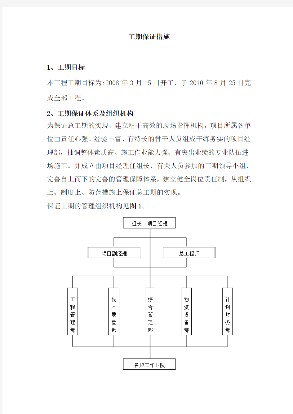 工期保证措施