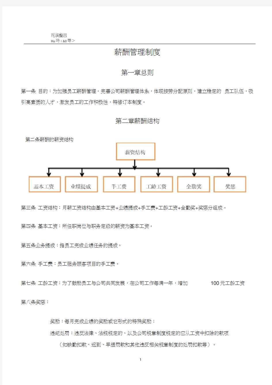 标准美容院薪酬管理制度