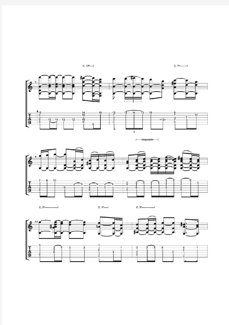 《塞维利亚》古典吉他谱六线谱乐谱