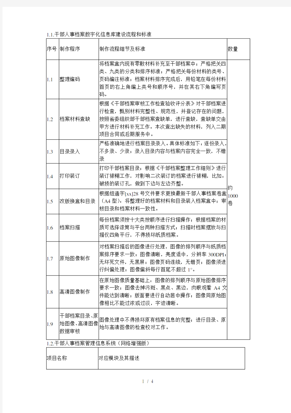 11干部人事档案数字化信息库建设流程和标准