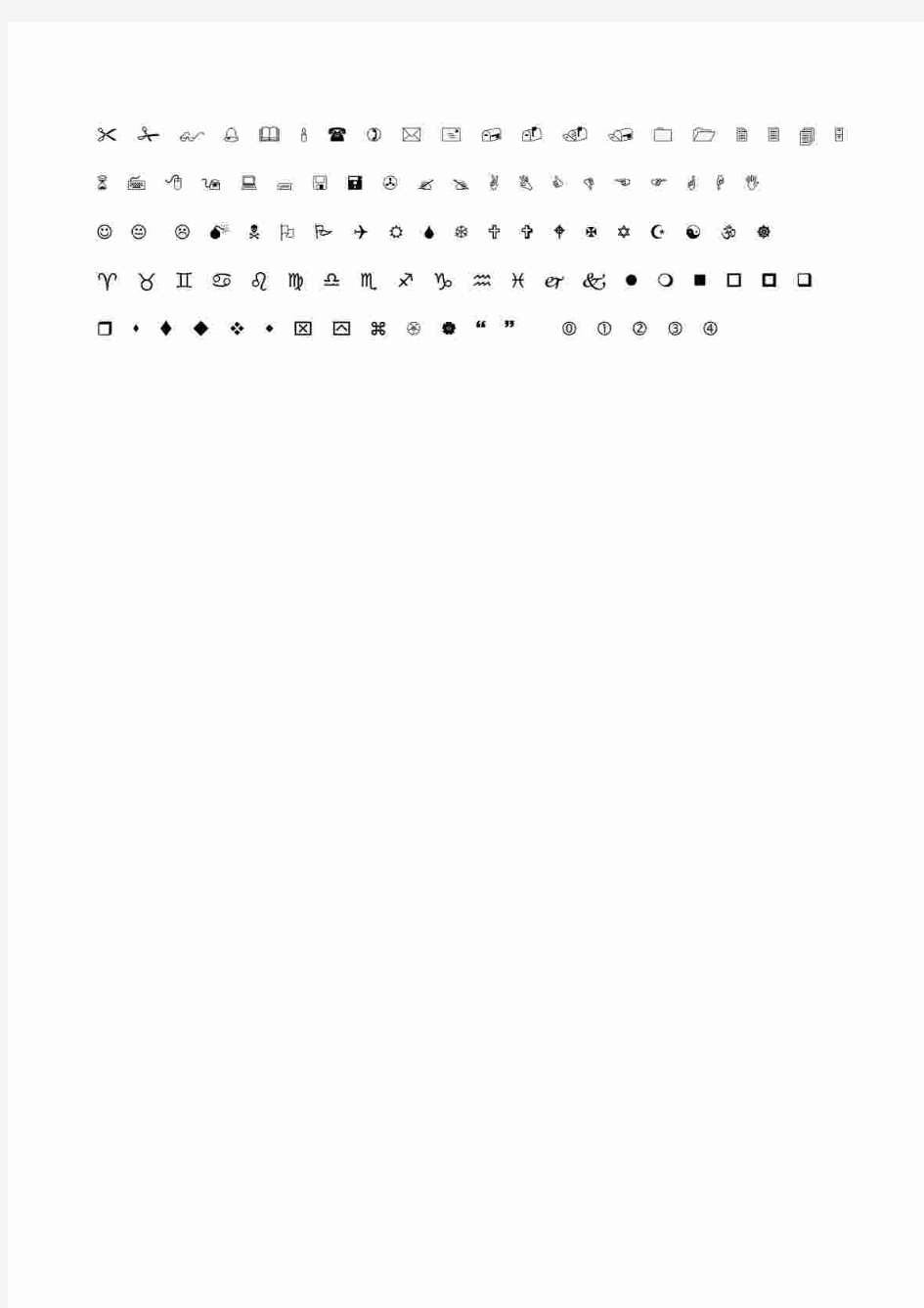 带圈数字符号(1-99)