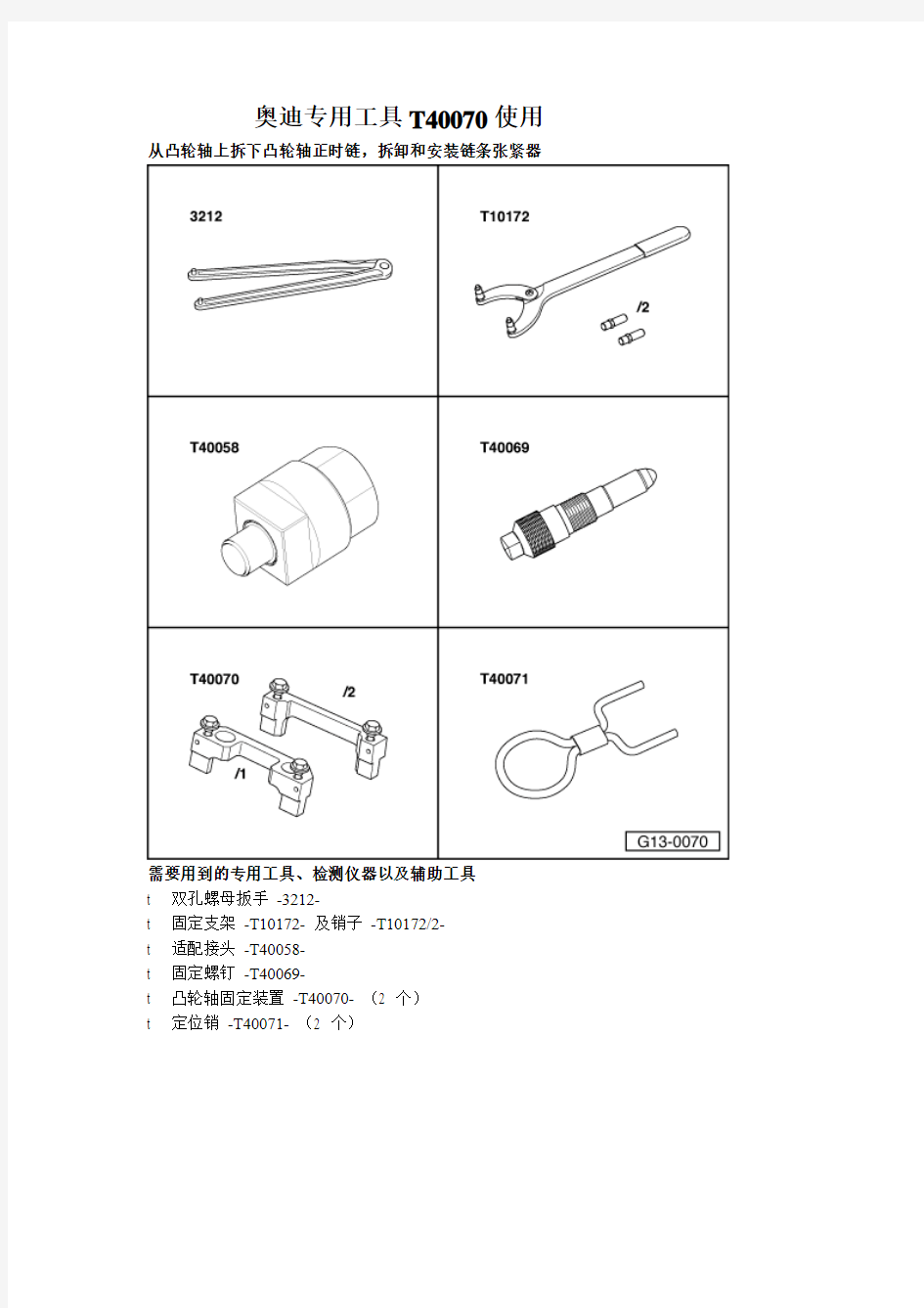 奥迪2.4链条发动机的正时对正方法