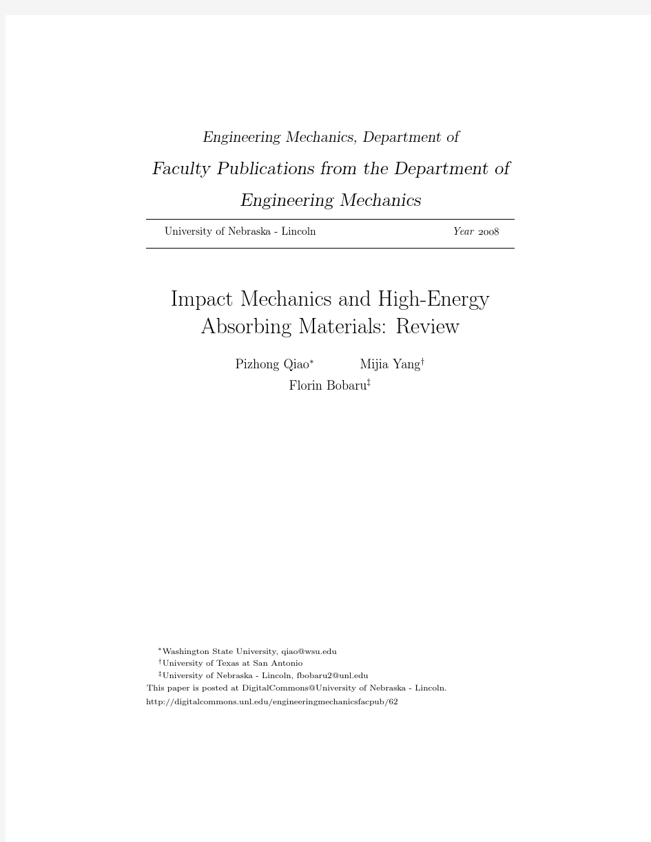 impact mechanics and absorbing energe material