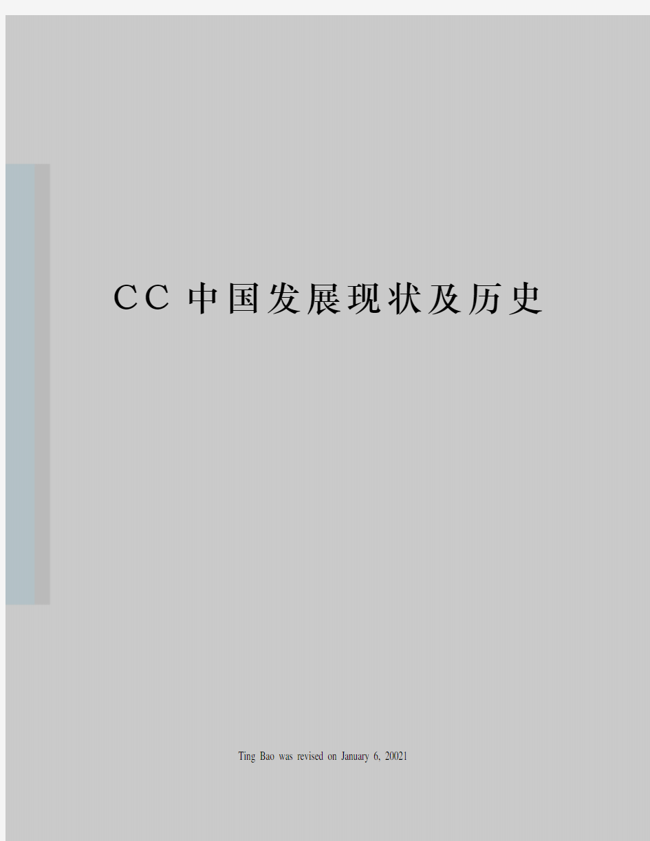 CC中国发展现状及历史