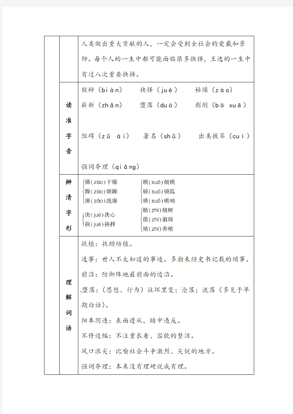 《我一生中的重要抉择》公开课优秀教案