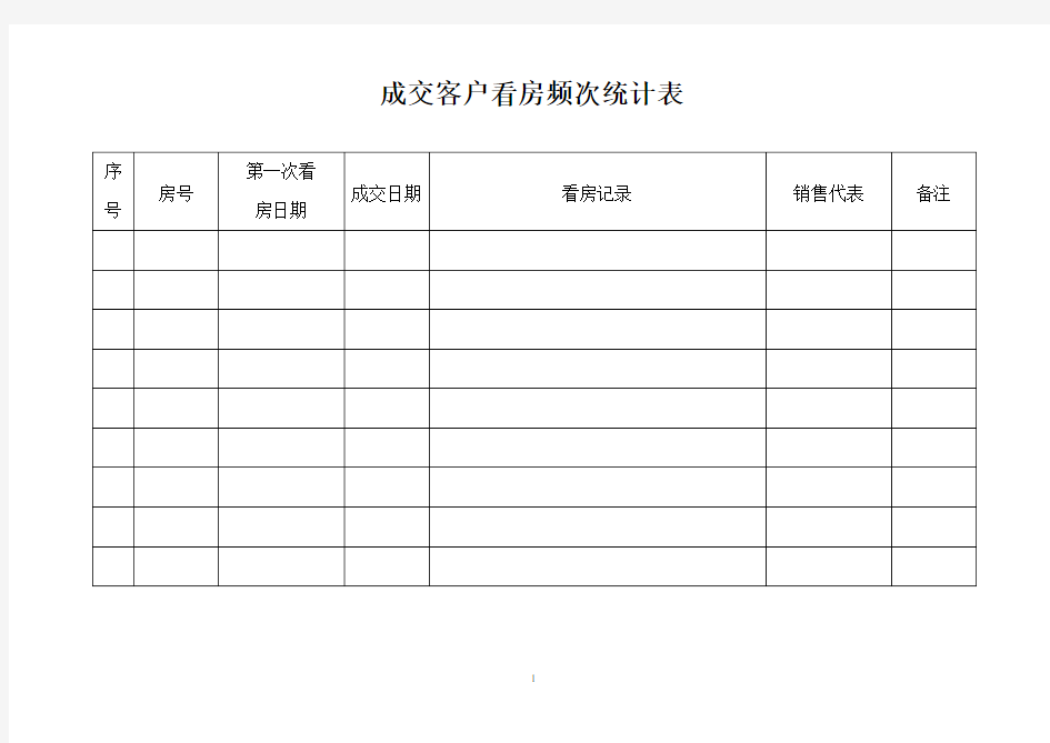 房产客户登记表