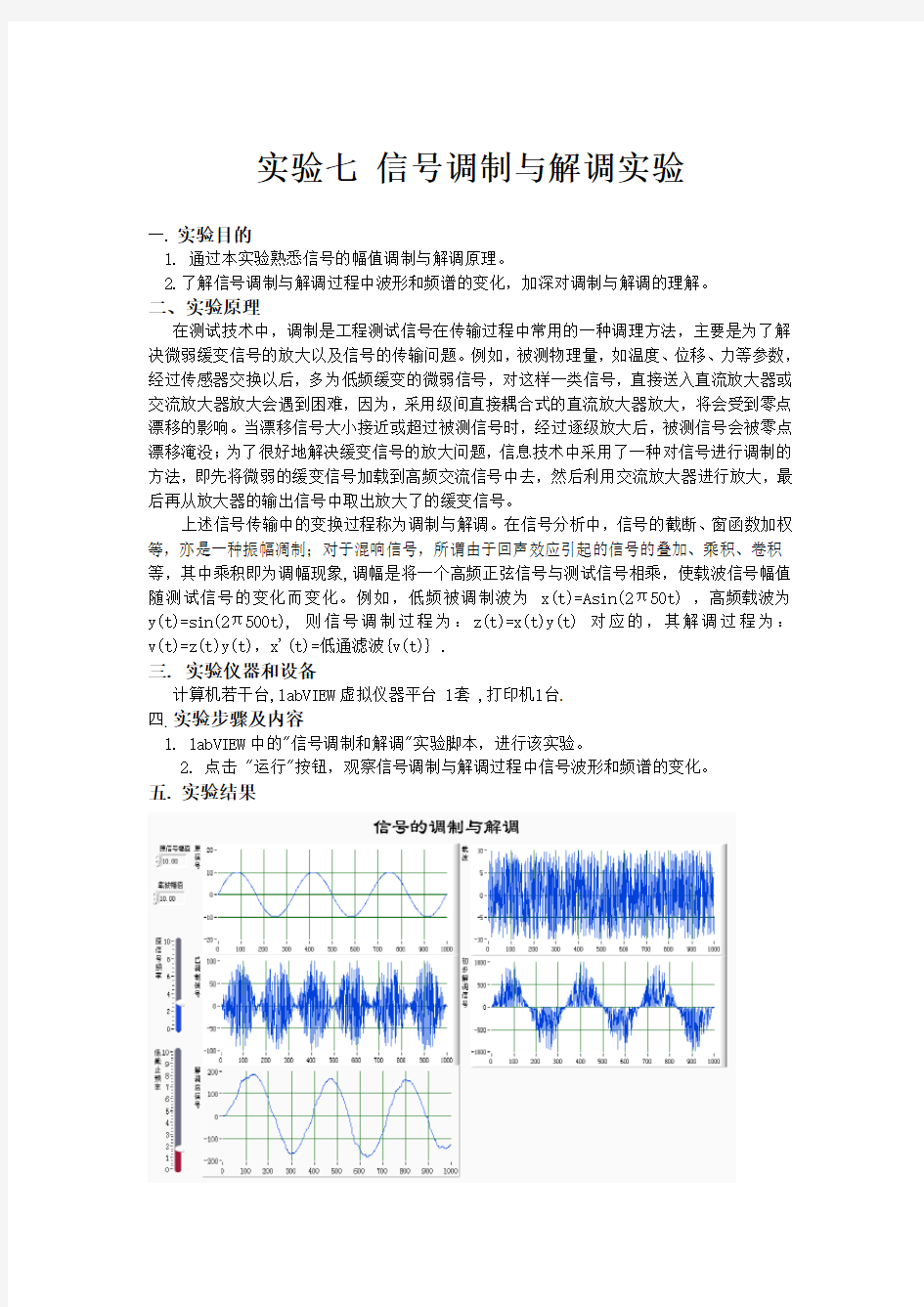 信号调制与解调实验