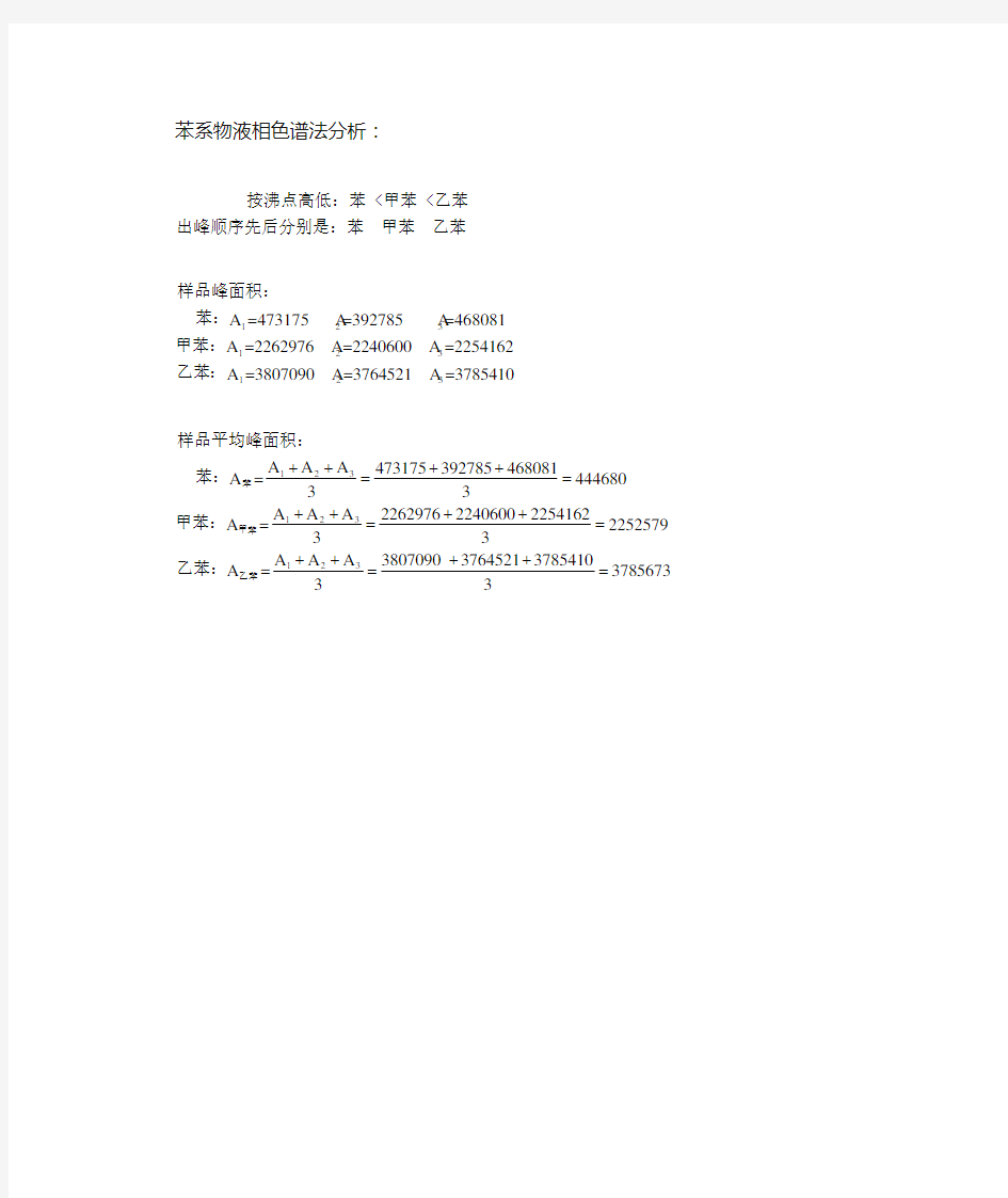 苯系物液相色谱法分析