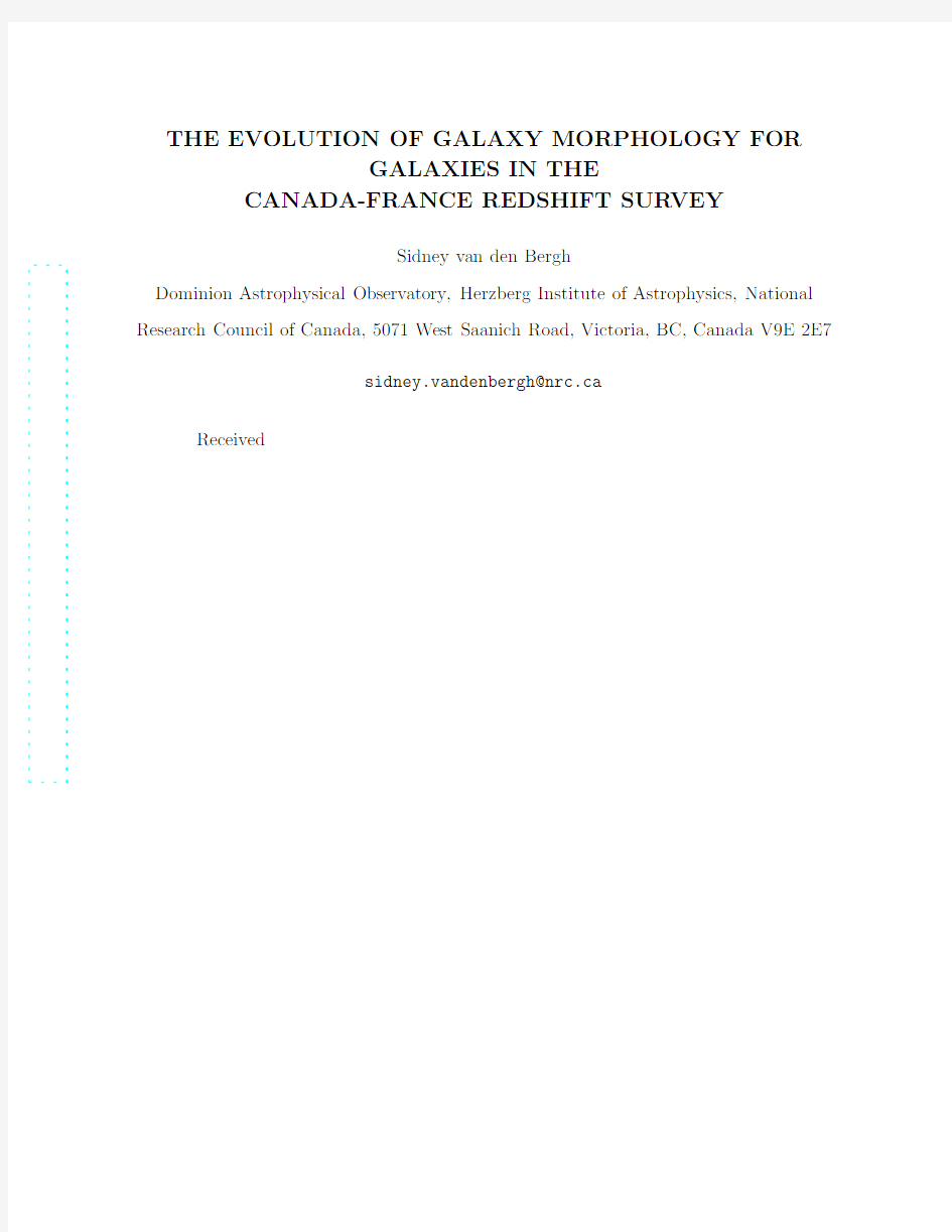 The Evolution of Galaxy Morphology for Galaxies in the Canada-France Redshift Survey