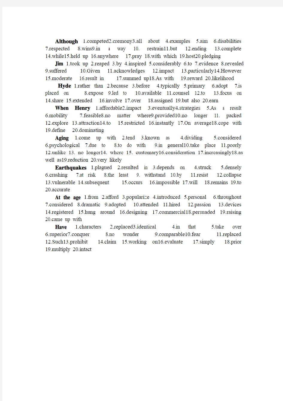 云南财经大学期末考试,综合英语(新视野读写3+体验),答案。