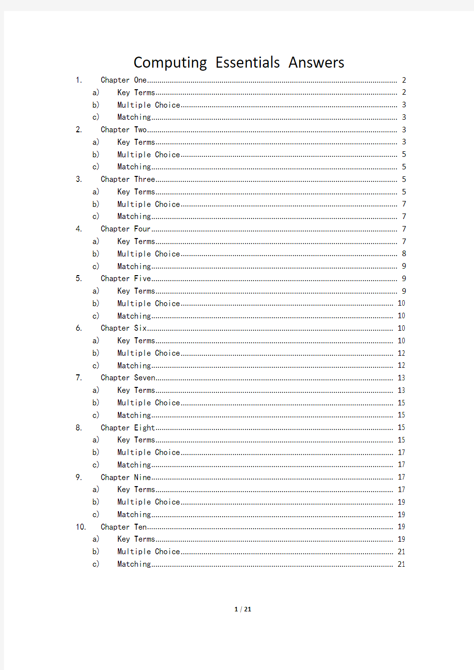 Computing Essentials Answer(Chapter1-10) (1)