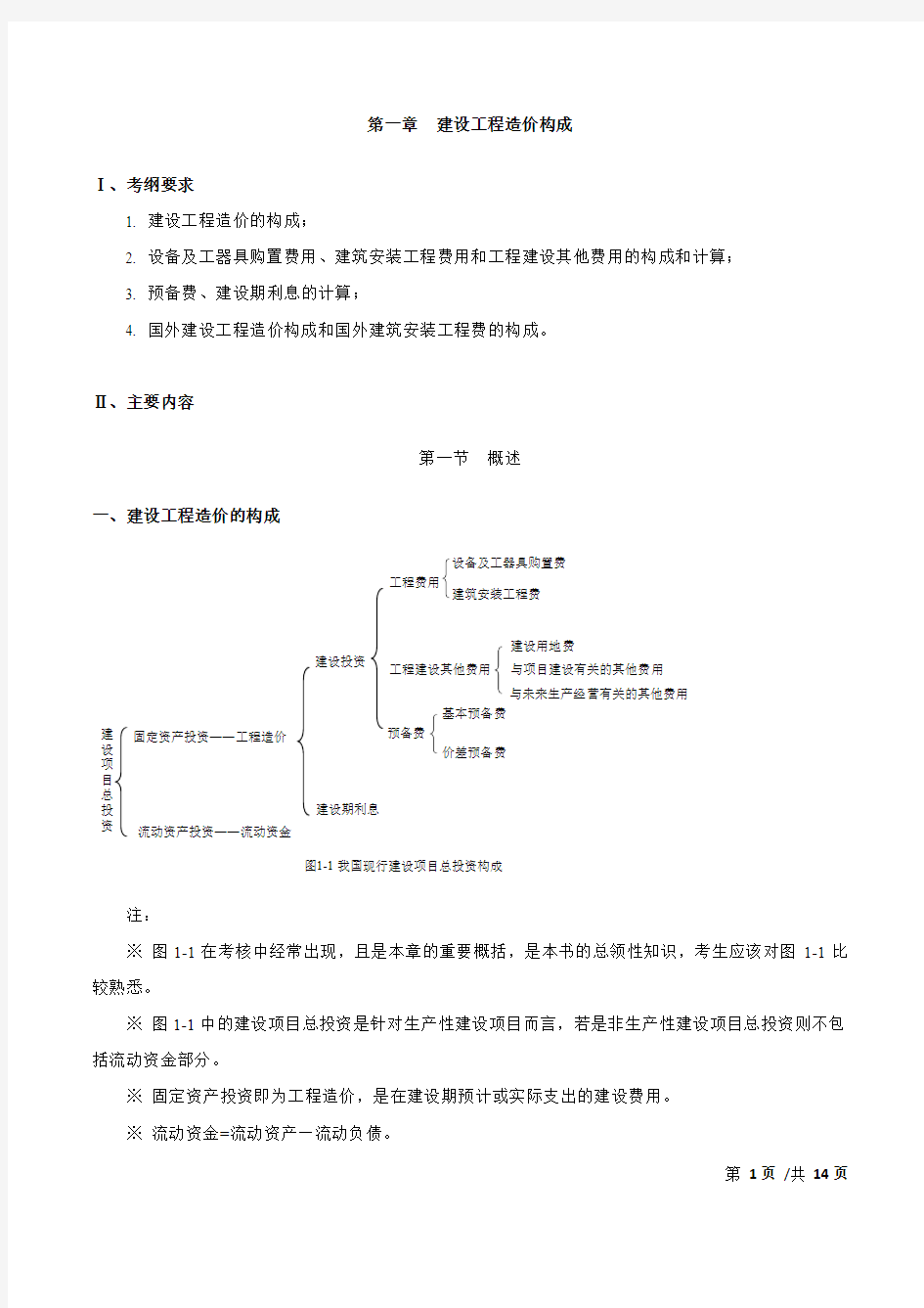 造价师考试-计价讲义-第一章建设工程造价构成