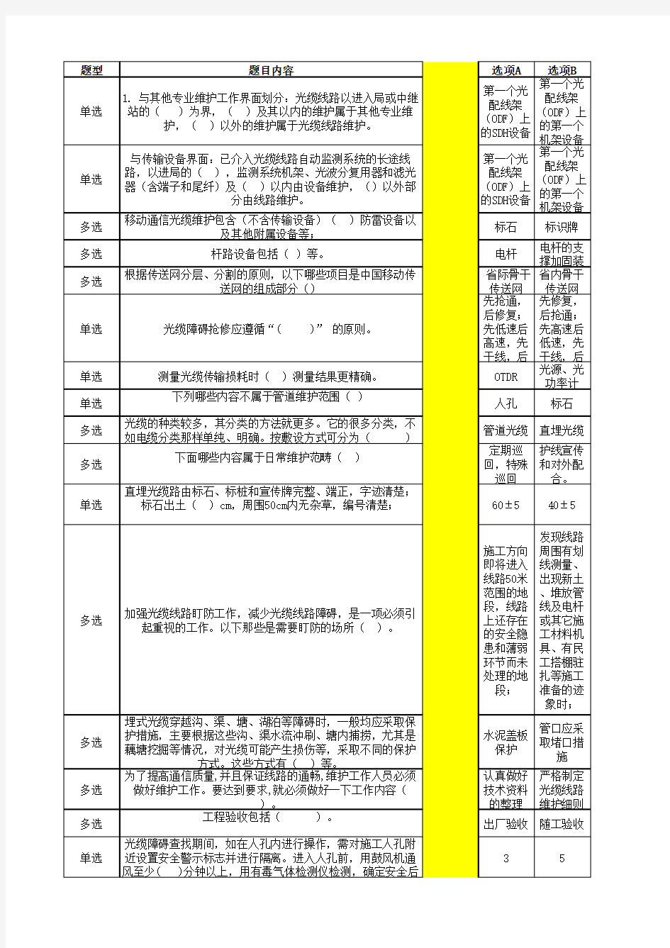 中国移动L 认证题库