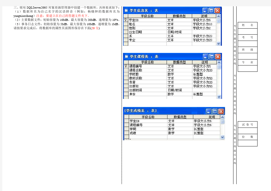 SQLServer阶段测试题一