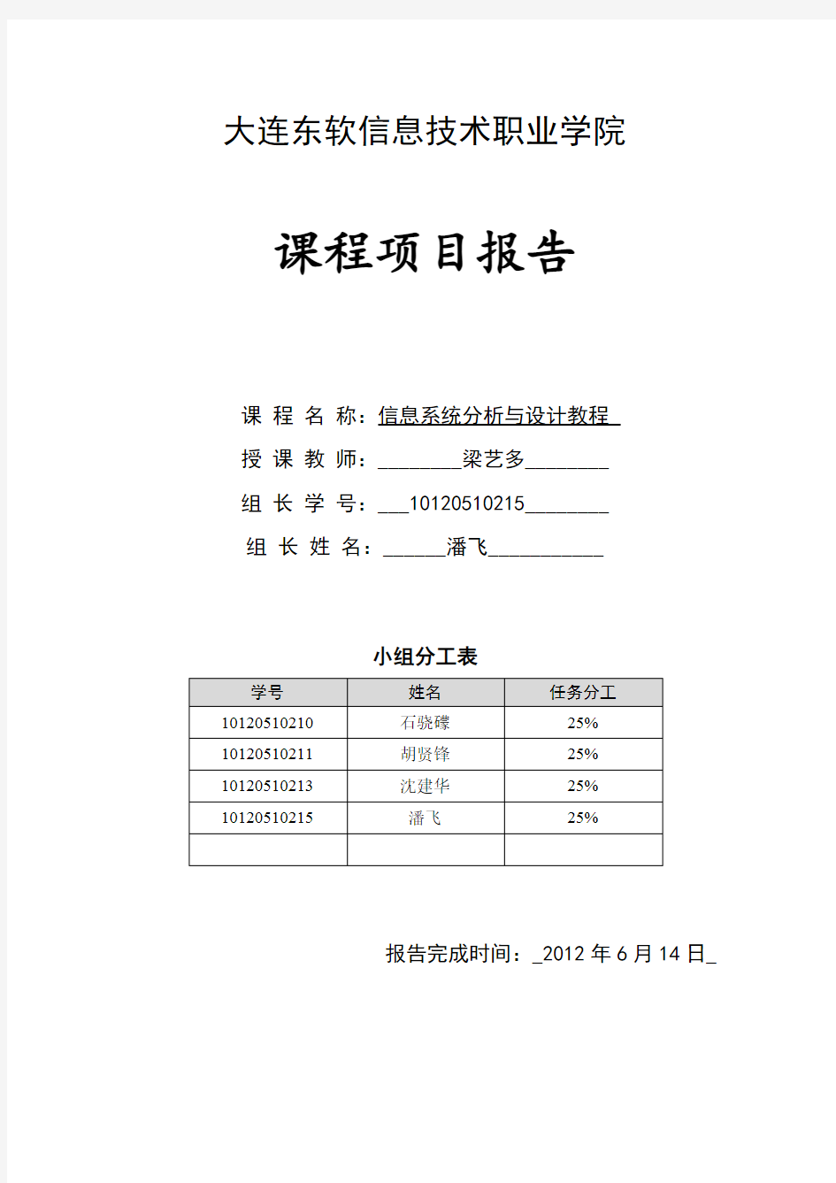 管理信息系统项目报告1