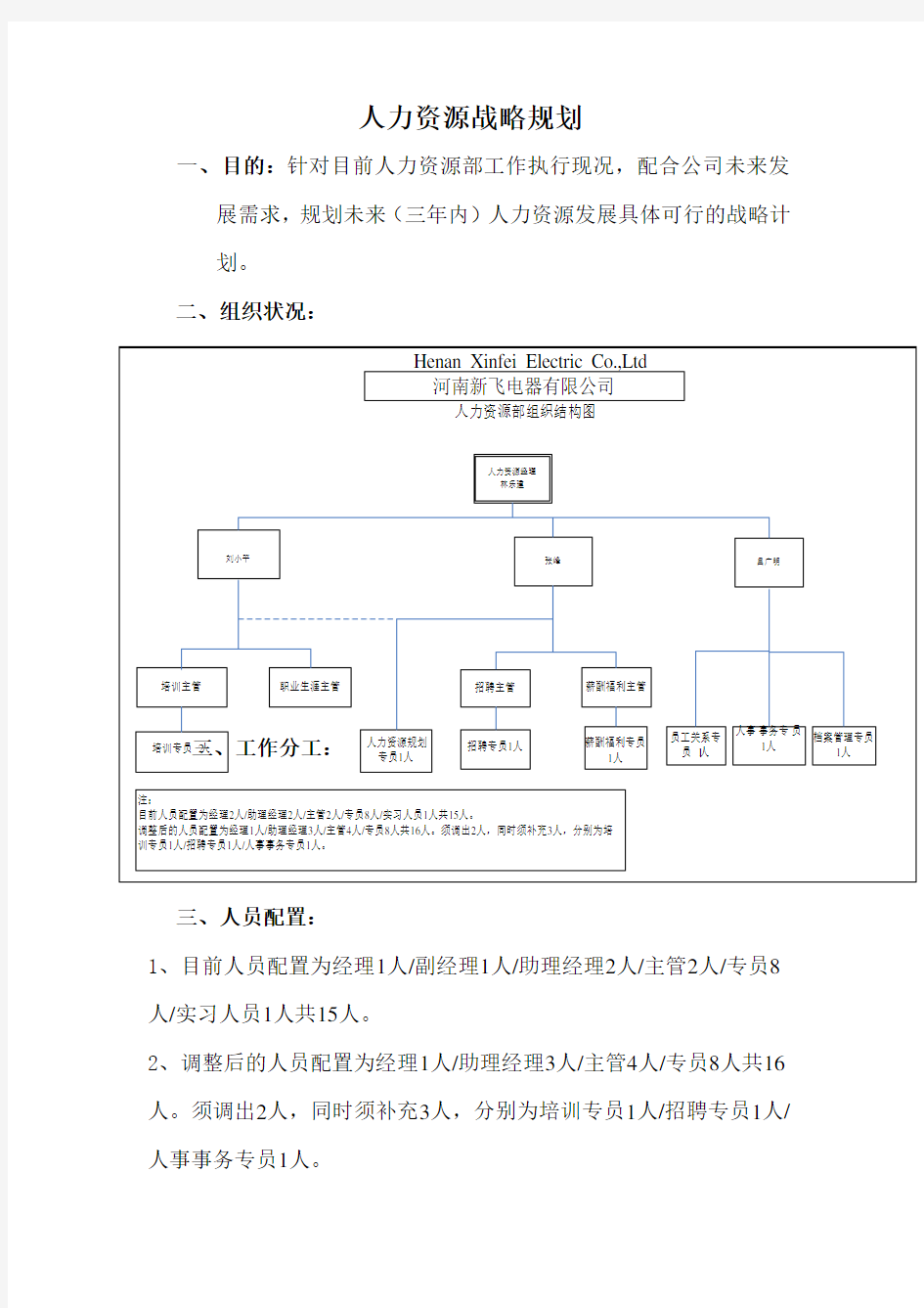 公司人力资源战略规划