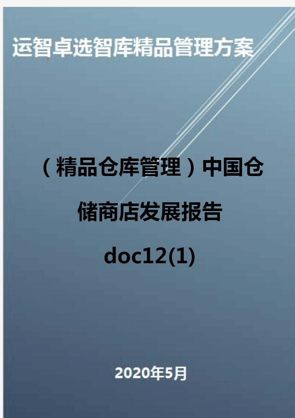 (精品仓库管理)中国仓储商店发展报告doc12(1)