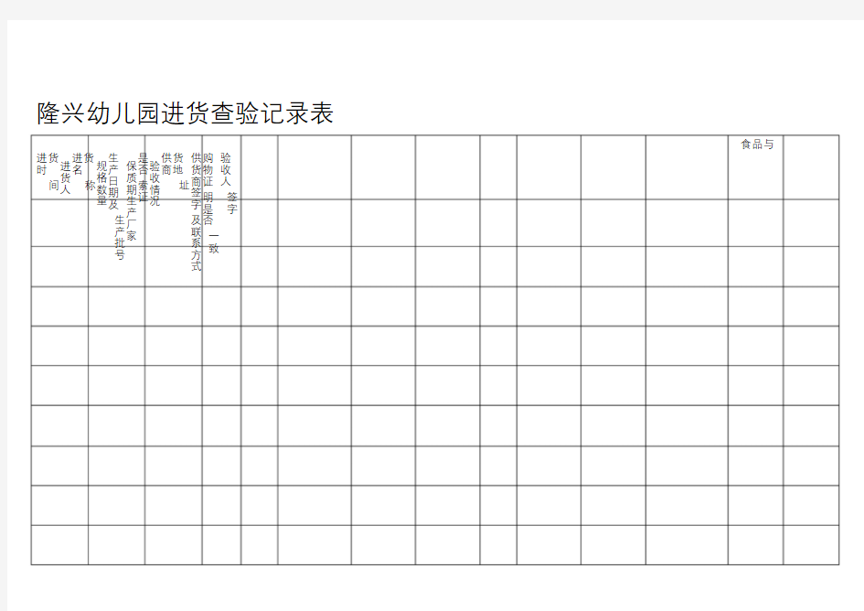 进货查验记录表