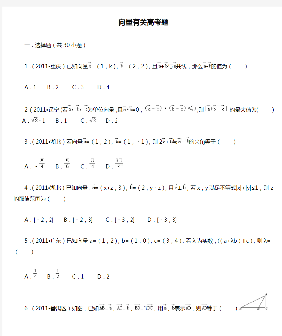 向量有关高考题(整理)