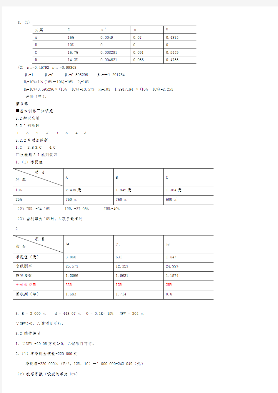 宋献中_中级财务管理课后习题答案