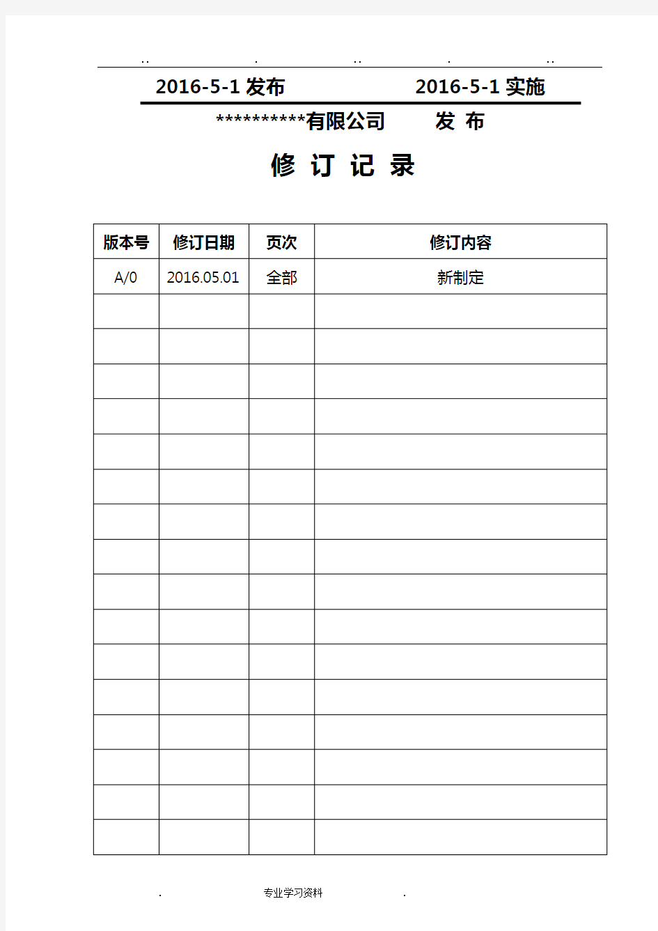 ISO9001_2015全套质量管理体系文件