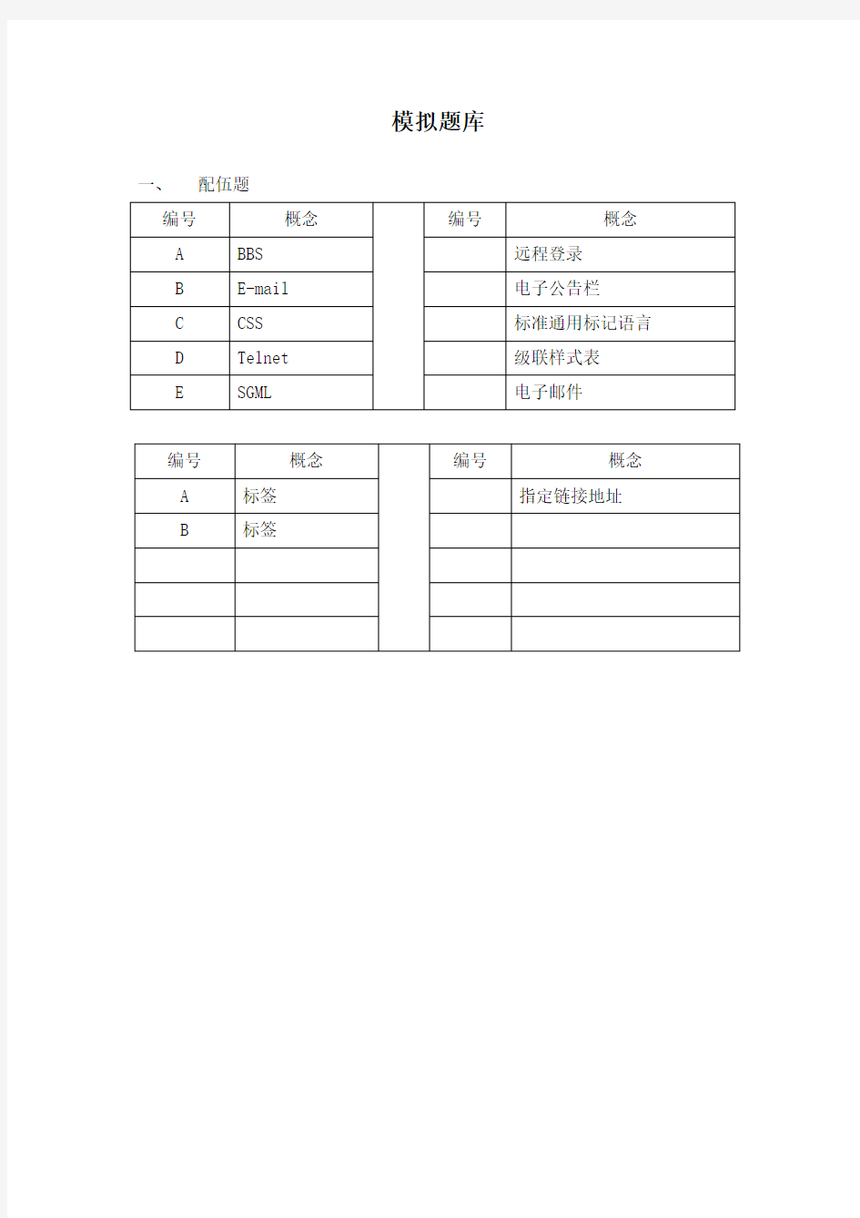 Dreamweaver网页设计电大模拟题库2015(附答案).