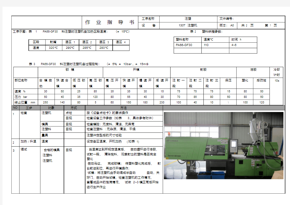 注塑机作业指导书